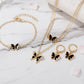 🦋 Gouden vlinder sieradenset met ketting, armband en oorbellen