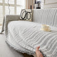 🏡 Chenille banksprei met visgraatpatroon en kwastjes