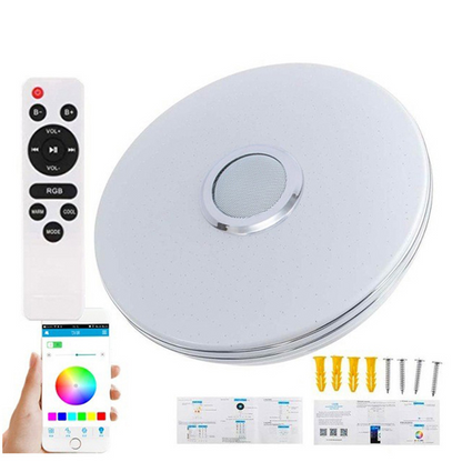 Slimme LED-plafondlamp met Bluetooth-speaker en RGB-licht