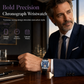 🕰️ Tonneau herenhorloge met chronograaf, skeleton-wijzerplaat, maanstand en siliconen band