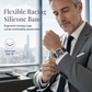 🕰️ Tonneau herenhorloge met chronograaf, skeleton-wijzerplaat, maanstand en siliconen band