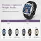 🕰️ Tonneau herenhorloge met chronograaf, skeleton-wijzerplaat, maanstand en siliconen band