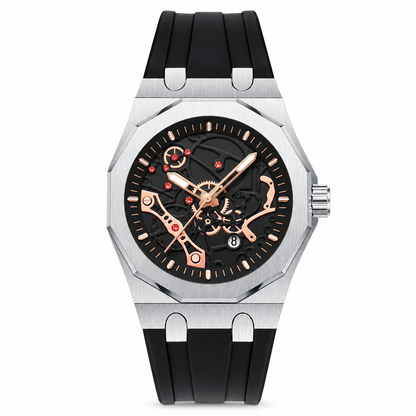 ⏳ 50% KORTING! ⏰ Sportief quartzhorloge voor heren met lichtgevende wijzers in mechanische stijl, datum- en kalenderweergave en waterdichtheid