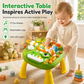 ⏳ Tijdelijke aanbieding⏳ Multifunctionele dinosaurus-activiteitentafel met piano en 17 speelmogelijkheden