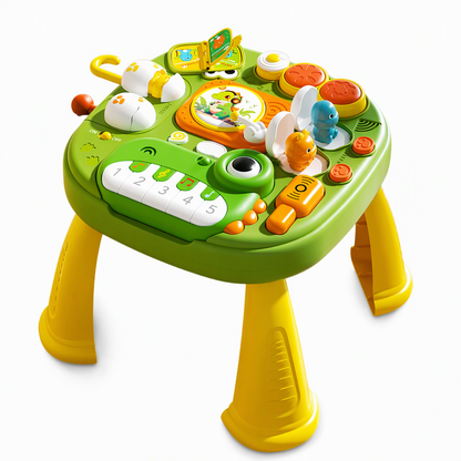 ⏳ Tijdelijke aanbieding⏳ Multifunctionele dinosaurus-activiteitentafel met piano en 17 speelmogelijkheden