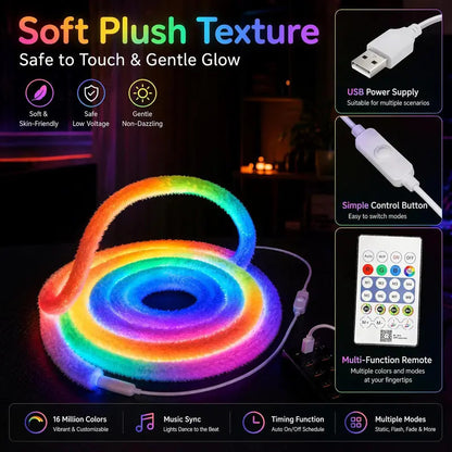 ⏳ Tijdelijke aanbieding⏳ Neonlichtband met 360° rondomverlichting, verkrijgbaar van 1 tot 5 m