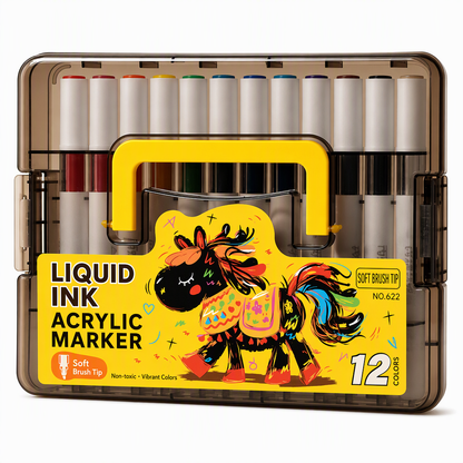 ⏳ Tijdelijke aanbieding⏳ Acrylmarkers met zachte penseelpunt voor fijne lijnen en brede kleurstreken