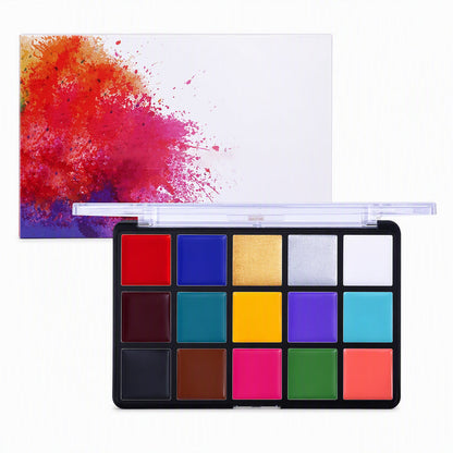 🎨Palet met 15 kleuren gezichts- en lichaamsverf op oliebasis