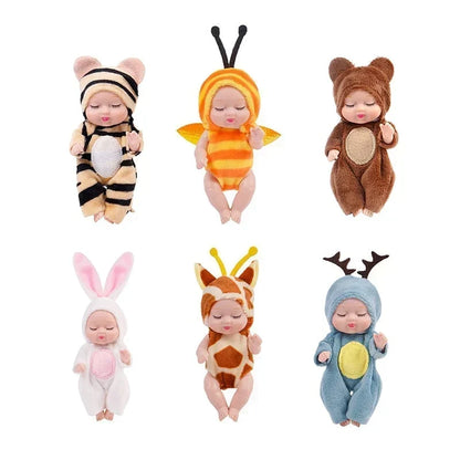 ⏳ Tijdelijke aanbieding⏳ 🍼 Mini-Babypoppenset met Dierenoutfits