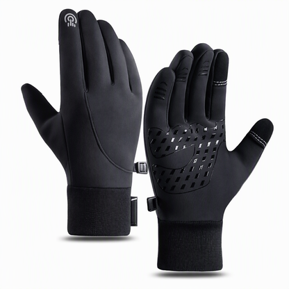 ⏳ Tijdelijke aanbieding⏳ Winter fietshandschoenen met fleece touchscreen vingers en grip op de handpalm Waterafstotend in zwart of grijs