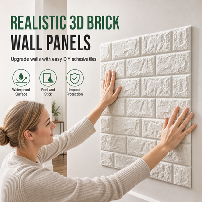 ⏳ Tijdelijke aanbieding⏳ 🍃🏆50% KORTING! ⏰ Zelfklevende 3D-tegelpanelen – Realistische baksteenstructuur van XPE-schuim, waterdichte demping en bescherming tegen stoten, afveegbaar en vlekbestendig 🏡🧱
