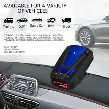 ⏳ Tijdelijke aanbieding⏳ Radardetector voor de auto met LED display en geluidsmelding Verkrijgbaar in blauw rood en zwart