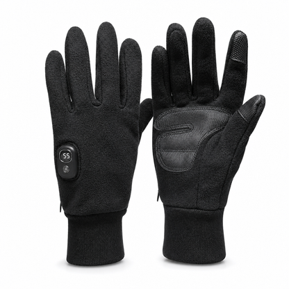 ⏳ Tijdelijke aanbieding⏳ Oplaadbare verwarmde handschoenen met LED display Drie warmtestanden en omslagbaar vingerloos ontwerp Zwart in uitvoering A of B