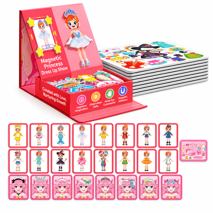 ⏳ Tijdelijke aanbieding⏳ 📢50% KORTING🎨129-delige magnetische prinsessen-aankleedset voor meisjes van 3–6 jaar – 3-in-1 3D-speelgoed om outfits en scènes te combineren