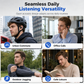 ⏳ Tijdelijke aanbieding⏳ Draadloze open-ear Bluetooth oortjes met flexibele oorclips en laadcase Voor dagelijks luisteren in lichtgeel zwart of roze