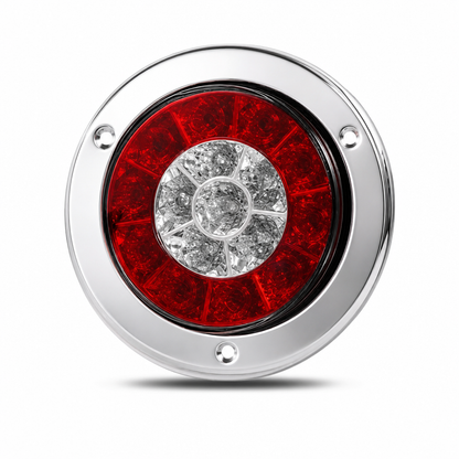 ⏳ Tijdelijke aanbieding⏳ Ronde LED achterlichten voor vrachtwagen en aanhanger 12 V 24 V volgens opgave Drie uitvoeringen met chromen of rubberen rand 1 paar