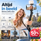 ⏳ Tijdelijke aanbieding⏳ Uitschuifbare selfiestick met gezichtstracking en 360° rotatie Keuze uit zonder met één of twee bijlichtlampen Zwart roze of wit
